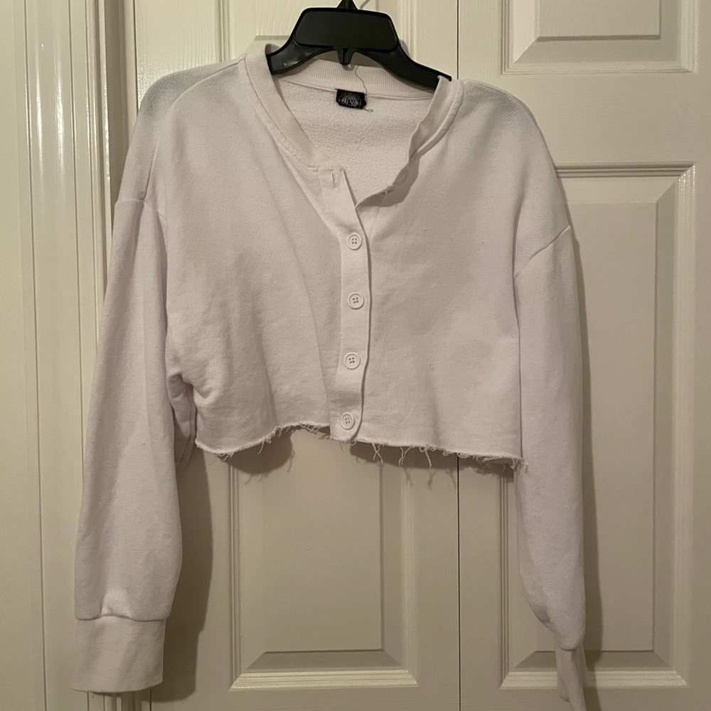 Pacsun white cropped cardigan sweatshirt